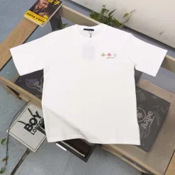 Hochwertige Louis Vuitton Kurzarm-Logo-Kollektion aus schwarzer Baumwolle