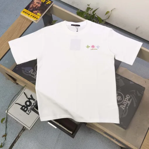 Hochwertige Louis Vuitton Kurzarm-Logo-Kollektion aus schwarzer Baumwolle