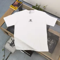 Premium Chanel Kurzarm Schwarz Baumwolle Klassischer Stil