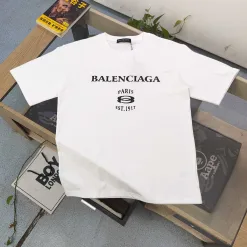 Hochwertige Balenciaga Kurzarm Schwarz Baumwolle Monogramm Stil