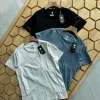 Premium Descente Kurzarm Schwarz Baumwolle Urban Style