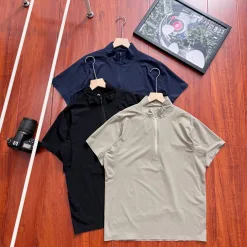 Luxuriöse, kurzärmelige Lululemon-Kollektion aus schwarzem Polyester