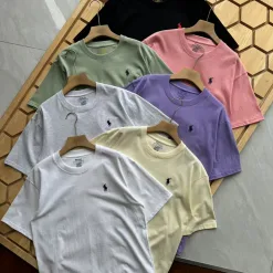 Luxus Ralph Lauren Kurzarm Schwarz Bestickter Stil