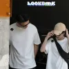 Premium-Qualität Descente Kurzarm Schwarz Baumwolle Logo-Stil