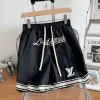 Premium Louis Vuitton Shorts Schwarze Seide bestickte Kollektion