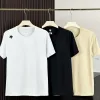 Luxus Descente Kurzarm Schwarz Seide Casual Kollektion