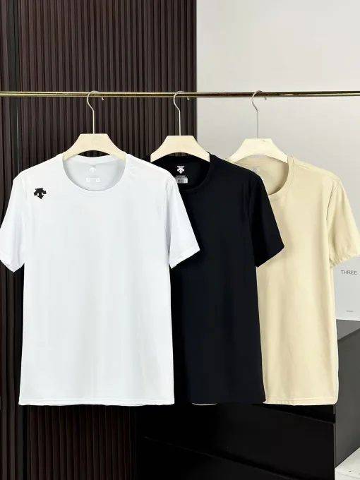 Luxus Descente Kurzarm Schwarz Seide Casual Kollektion