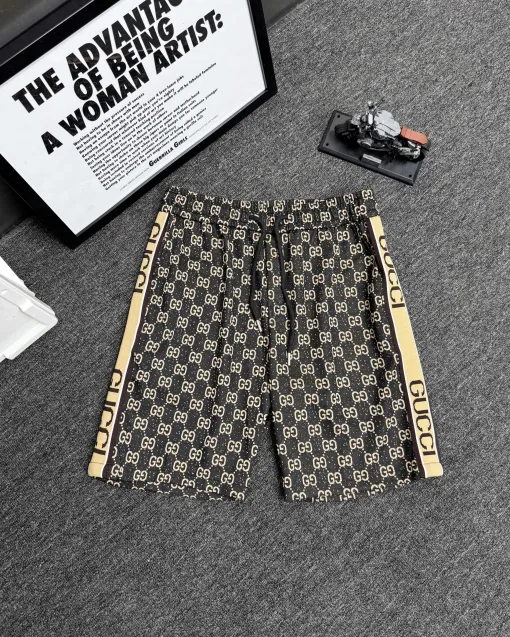 Bestseller Gucci Shorts Schwarzer Strick-Jacquard-Kollektion