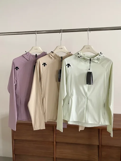 Premium Descente Mantel Grün Nylon Atmungsaktiv Stil