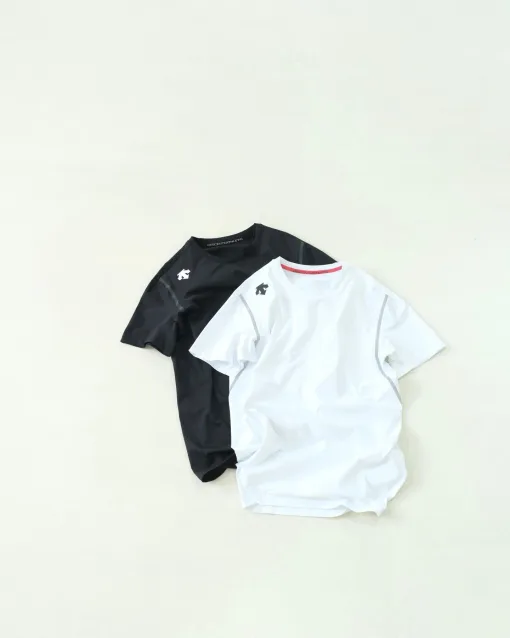 Bestseller Descente Kurzarmhemden Weiß Baumwolle Logo Style