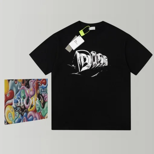 Bestseller Dior T-Shirt Schwarz Baumwolle Logo Luxus