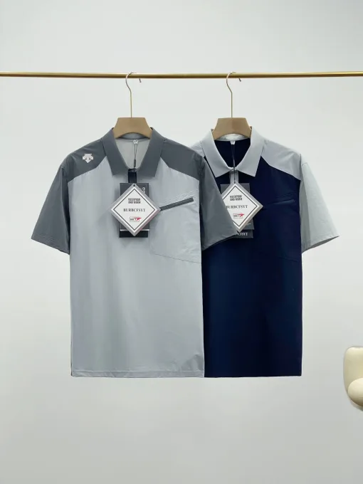 Luxus Descente Kurzarm Blau Urban Style