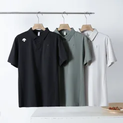 Premium-Qualität Descente Kurzarm Schwarz Seide Classic Collection