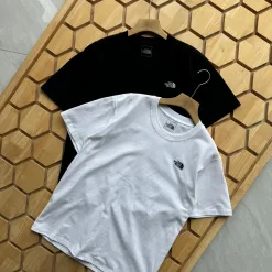 Hochwertige The North Face Kurzarm Schwarz Logo Luxus