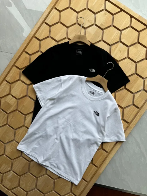 Hochwertige The North Face Kurzarm Schwarz Logo Luxus