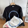 Hochwertiges Burberry Kurzarmhemd im schwarzen Logo-Stil