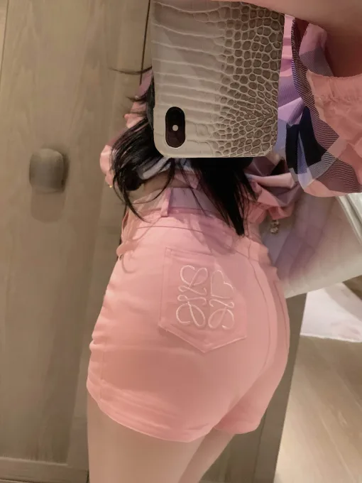 Hochwertige Loewe Shorts im bestickten Stil