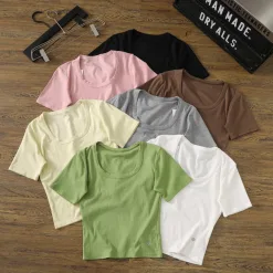Premium Qualität Lululemon Kurzarm Weiß Casual Style