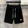 Luxus-Shorts Descente aus gewaschener Baumwolle in Schwarz