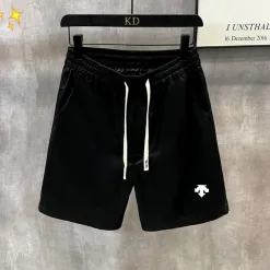 Luxus-Shorts Descente aus gewaschener Baumwolle in Schwarz