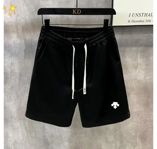 Luxus-Shorts Descente aus gewaschener Baumwolle in Schwarz