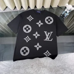Bestseller Louis Vuitton Kurzarmhemd Weiß Baumwolle Klassischer Stil
