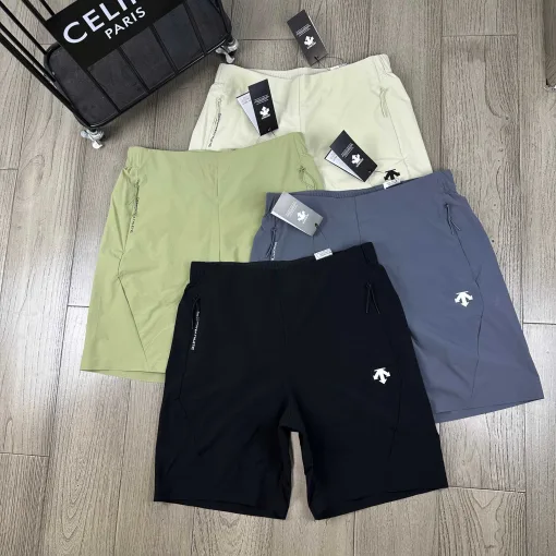 Hochwertige Descente-Shorts aus grüner, atmungsaktiver Nylonkollektion