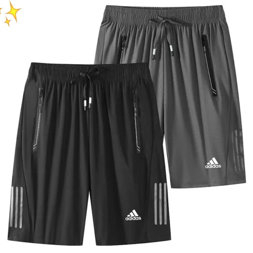 Bestseller Adidas Shorts Schwarz Seide Atmungsaktiv Luxus