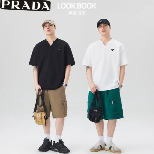 Bestseller Prada Kurzarm Weiß Solid Luxus