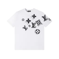 Luxuriöse Louis Vuitton Kurzarm-Monogramm-Kollektion aus schwarzer Baumwolle
