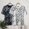 Hochwertiger Fendi Kurzarm Navy Baumwolldruck
