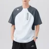 Premium Descente Kurzarm Schwarz Seide Logo Luxus