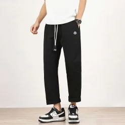 Luxus Moncler Hose Schwarz Baumwolle Retro Luxus