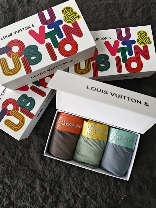 Premium Louis Vuitton Unterwäsche Grau Spandex Solid Luxury