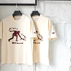 Luxuriöse Adidas Kurzarm-Seiden-Logo-Stil