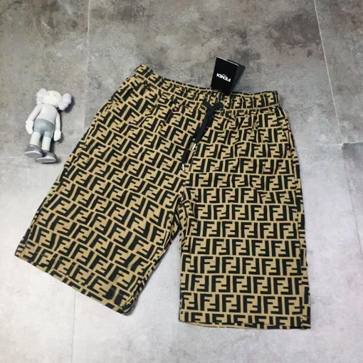 Hochwertige Fendi Shorts Gelb Baumwolle Casual Style