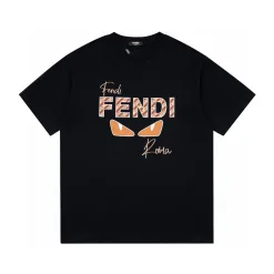 Luxus-Fendi-Kollektion mit kurzen Ärmeln und schwarzem Logo