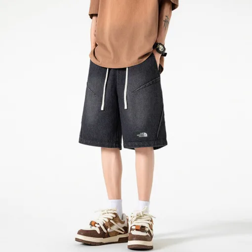 Premium Qualität The North Face Shorts Schwarz Denim Klassischer Luxus