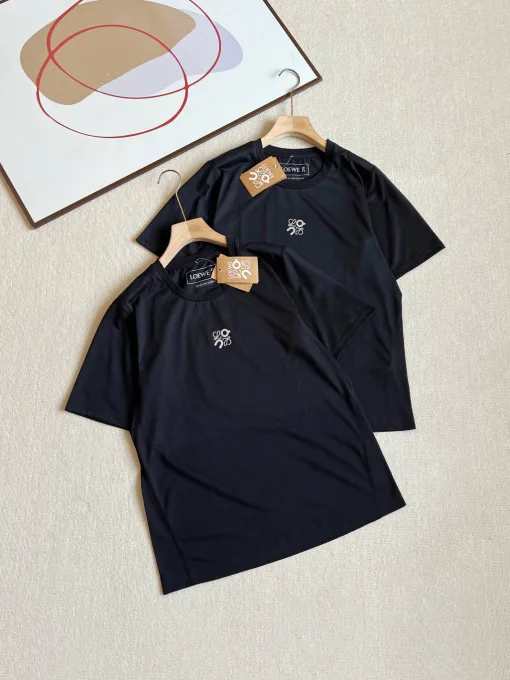 Premium Loewe Kurzarm-Sportbekleidung Schwarzes Logo Luxus