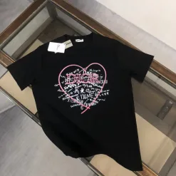 Hochwertige Dior Kurzarm-Kollektion aus schwarzer Baumwolle mit atmungsaktivem Material