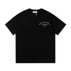 Premium Qualität Dior Kurzarm Schwarz Baumwolle Logo Luxus