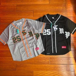 Hochwertige Supreme Kurzarm-Schwarz-Jersey-Streetwear-Kollektion