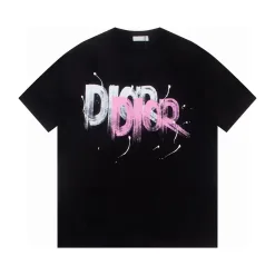 Hochwertiges Dior-Kurzarmshirt im schwarzen Logo-Stil