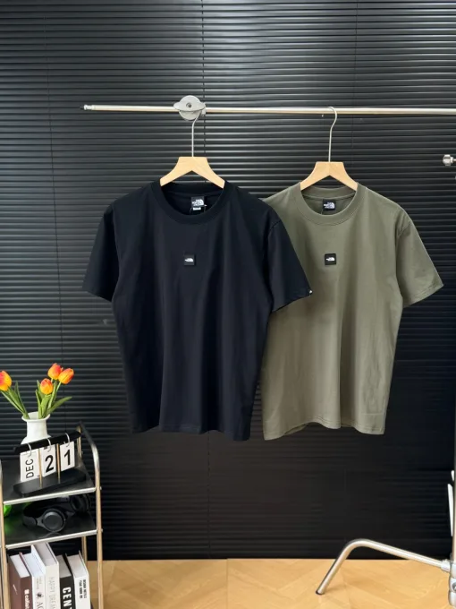 Premium Qualität The North Face Kurzarm Schwarz Baumwolle Atmungsaktiv Stil