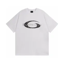 Luxuriöser Balenciaga-Kurzarm-Baumwoll-Logo-Stil