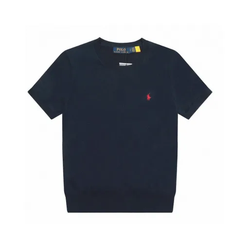 Bestseller Ralph Lauren Kurzarm Weiß Strick Solid Style