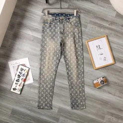 Hochwertige Louis Vuitton Jeans Denim Print Luxus