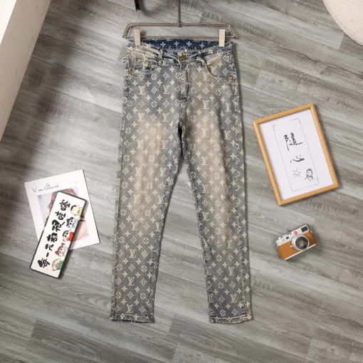 Hochwertige Louis Vuitton Jeans Denim Print Luxus