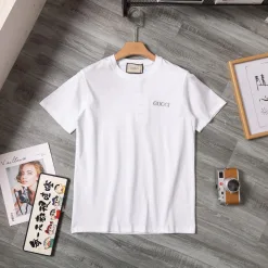 Luxus Gucci Kurzarm Schwarz Leder Atmungsaktiv Luxus