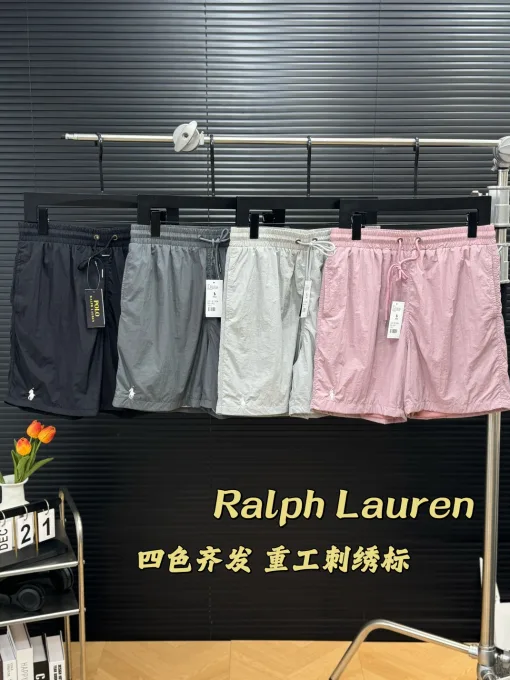 Bestseller Ralph Lauren Shorts Black Embroidered Collection